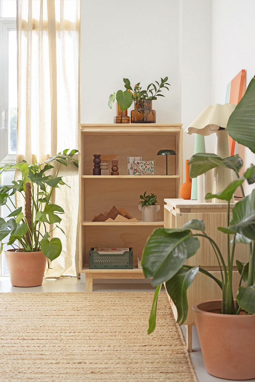 Imagen de ambiente 1 para:Estantería librería de madera natural